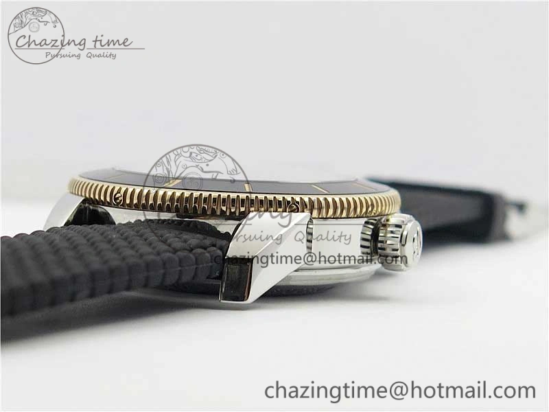 SuperOcean Heritage ii 42mm SS RG GF 1:1 Best Edition Black Dial Black Bezel on Black Rubber Strap A2824 V2