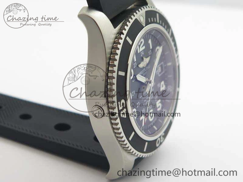 SuperOcean II A17392D7 44mm GF 1:1 Best Edition Black Dial On Rubber Strap A2824