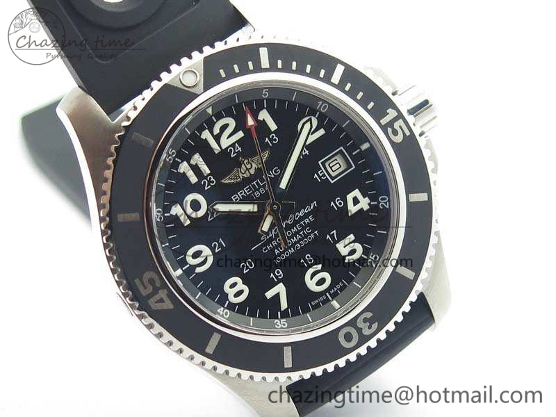 SuperOcean II A17392D7 44mm GF 1:1 Best Edition Black Dial On Rubber Strap A2824