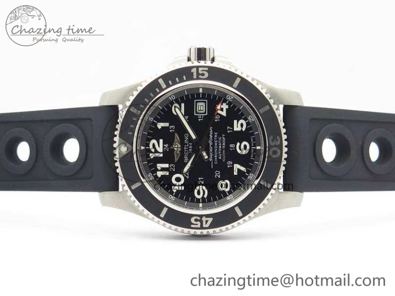 SuperOcean II A17392D7 44mm GF 1:1 Best Edition Black Dial On Rubber Strap A2824