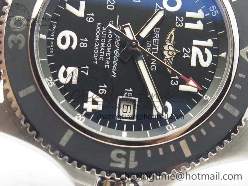 SuperOcean II A17392D7 44mm GF 1:1 Best Edition Black Dial On Rubber Strap A2824