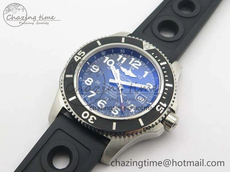 SuperOcean II A17392D7 44mm GF 1:1 Best Edition Black Dial On Rubber Strap A2824