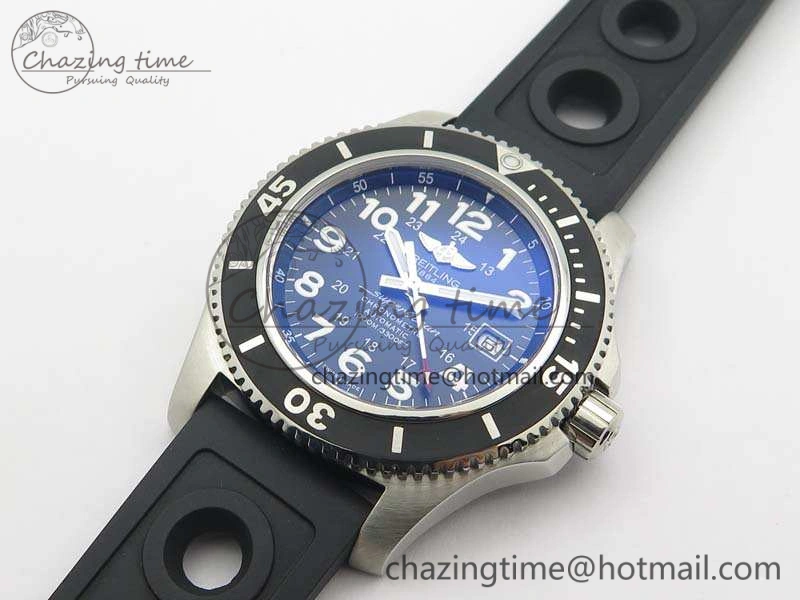 SuperOcean II A17392D7 44mm GF 1:1 Best Edition Black Dial On Rubber Strap A2824