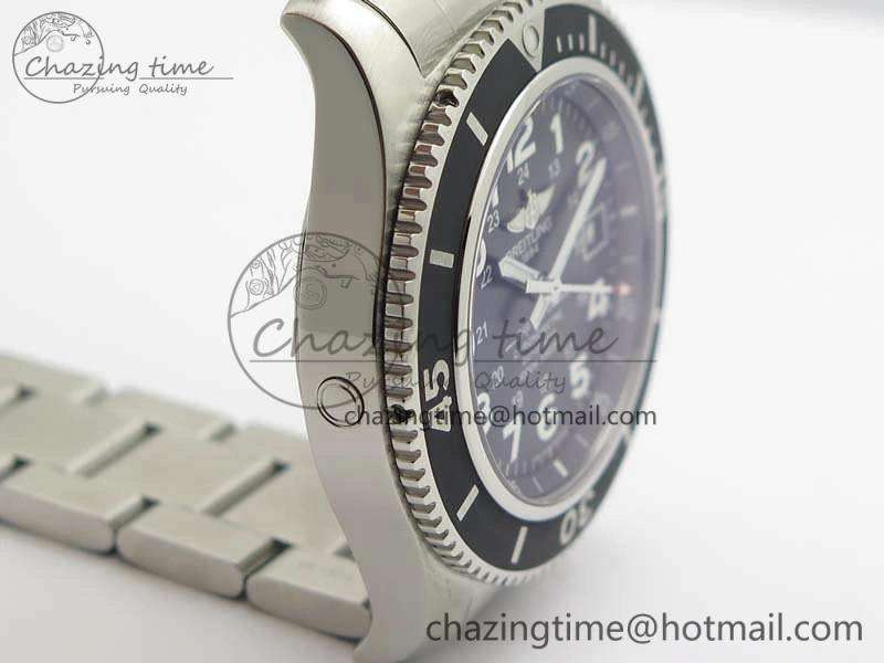 SuperOcean II A17392D7 44mm GF 1:1 Best Edition Black Dial On SS Bracelet A2824