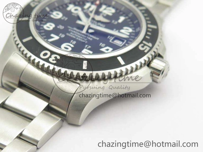 SuperOcean II A17392D7 44mm GF 1:1 Best Edition Black Dial On SS Bracelet A2824