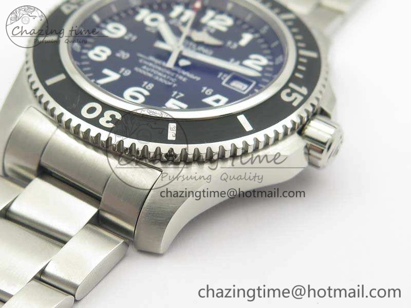 SuperOcean II A17392D7 44mm GF 1:1 Best Edition Black Dial On SS Bracelet A2824
