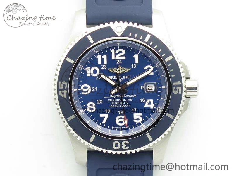 SuperOcean II A17392D7 44mm GF 1:1 Best Edition Blue Dial On Rubber Strap A2824