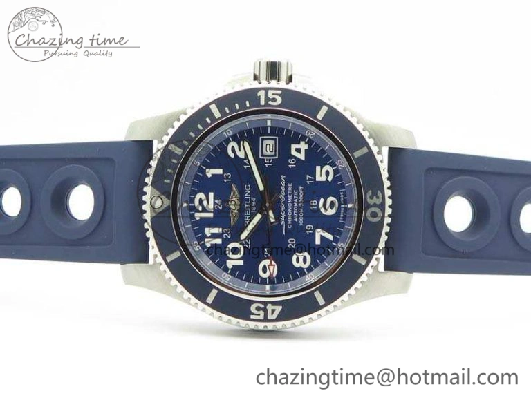 SuperOcean II A17392D7 44mm GF 1:1 Best Edition Blue Dial On Rubber Strap A2824