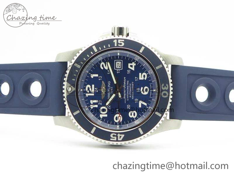 SuperOcean II A17392D7 44mm GF 1:1 Best Edition Blue Dial On Rubber Strap A2824
