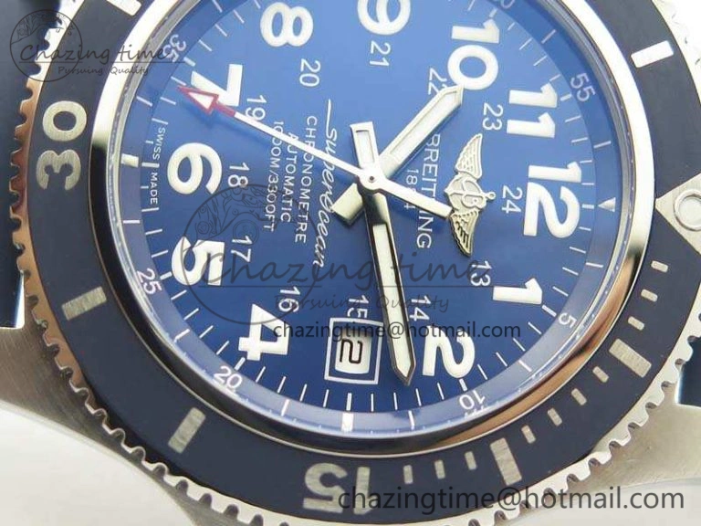 SuperOcean II A17392D7 44mm GF 1:1 Best Edition Blue Dial On Rubber Strap A2824