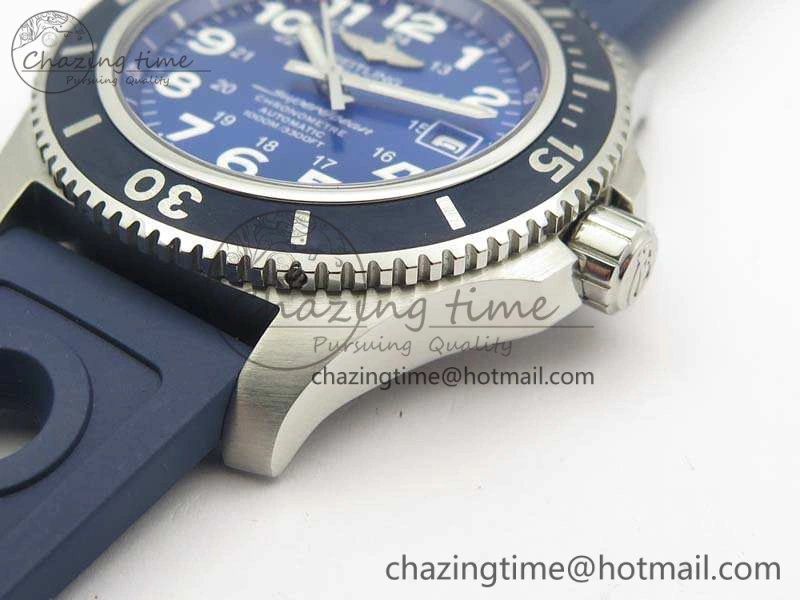 SuperOcean II A17392D7 44mm GF 1:1 Best Edition Blue Dial On Rubber Strap A2824