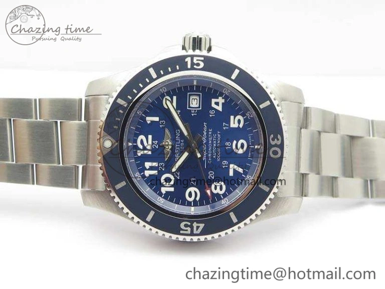 SuperOcean II A17392D7 44mm GF 1:1 Best Edition Blue Dial On SS Bracelet A2824