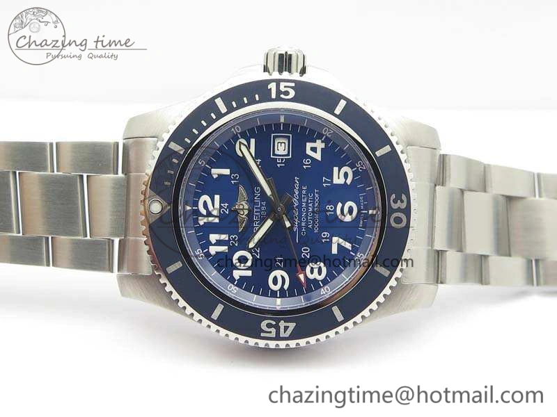 SuperOcean II A17392D7 44mm GF 1:1 Best Edition Blue Dial On SS Bracelet A2824
