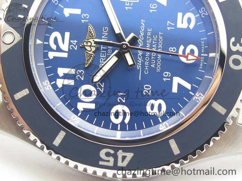 SuperOcean II A17392D7 44mm GF 1:1 Best Edition Blue Dial On SS Bracelet A2824