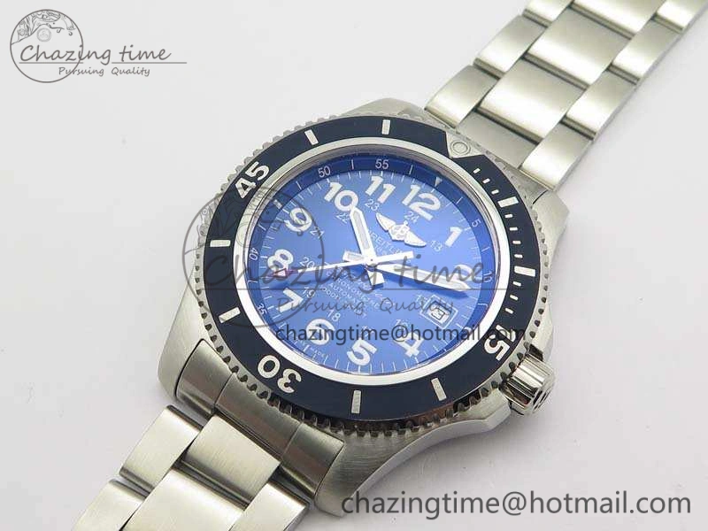 SuperOcean II A17392D7 44mm GF 1:1 Best Edition Blue Dial On SS Bracelet A2824