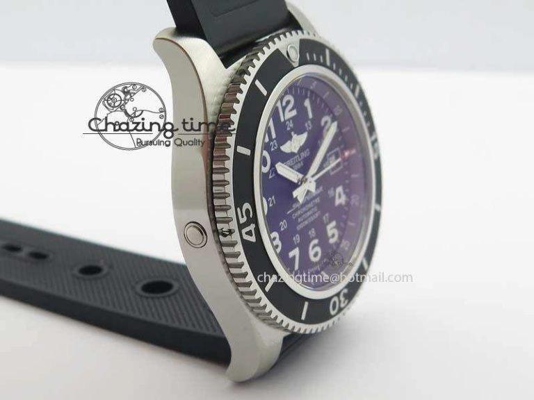 SuperOcean II A17392D7 44mm Noob 1:1 Best Edition Black Dial On Black Rubber Strap A2824