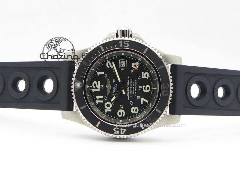 SuperOcean II A17392D7 44mm Noob 1:1 Best Edition Black Dial On Black Rubber Strap A2824