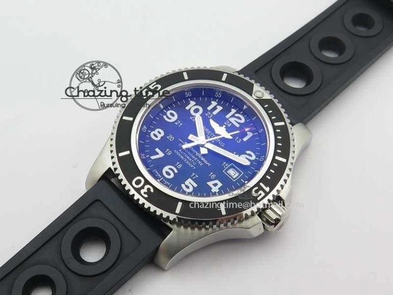 SuperOcean II A17392D7 44mm Noob 1:1 Best Edition Black Dial On Black Rubber Strap A2824