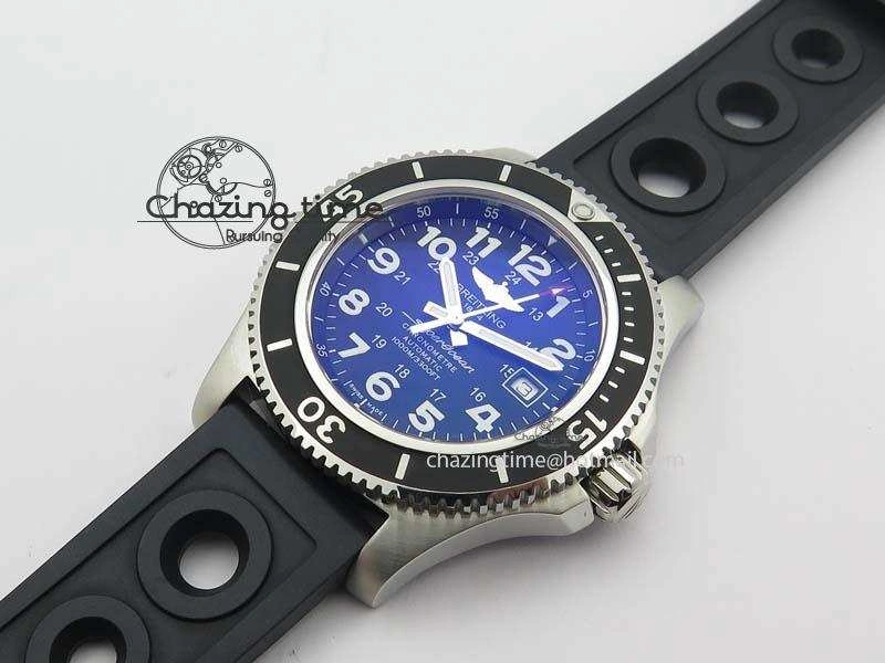 SuperOcean II A17392D7 44mm Noob 1:1 Best Edition Black Dial On Black Rubber Strap A2824