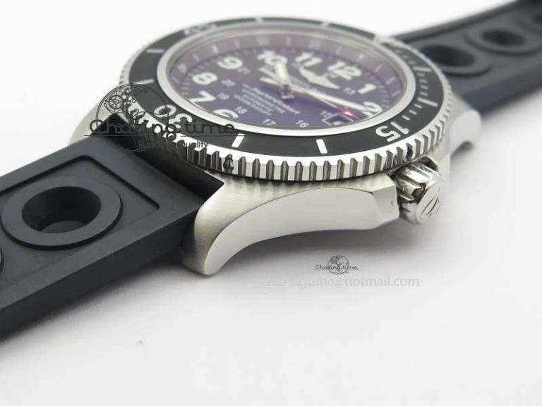 SuperOcean II A17392D7 44mm Noob 1:1 Best Edition Black Dial On Black Rubber Strap A2824