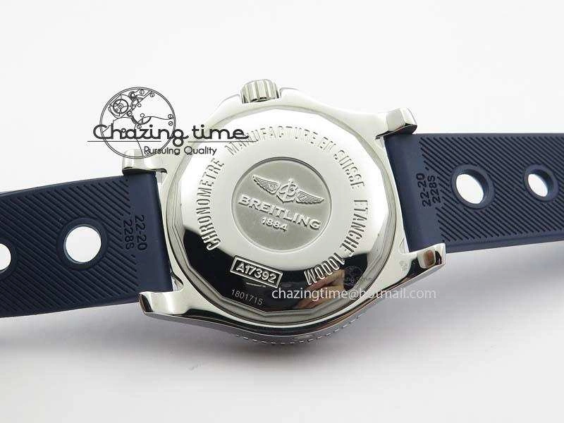 SuperOcean II A17392D8 44mm Noob 1:1 Best Edition Blue Dial On Blue Rubber Strap A2824