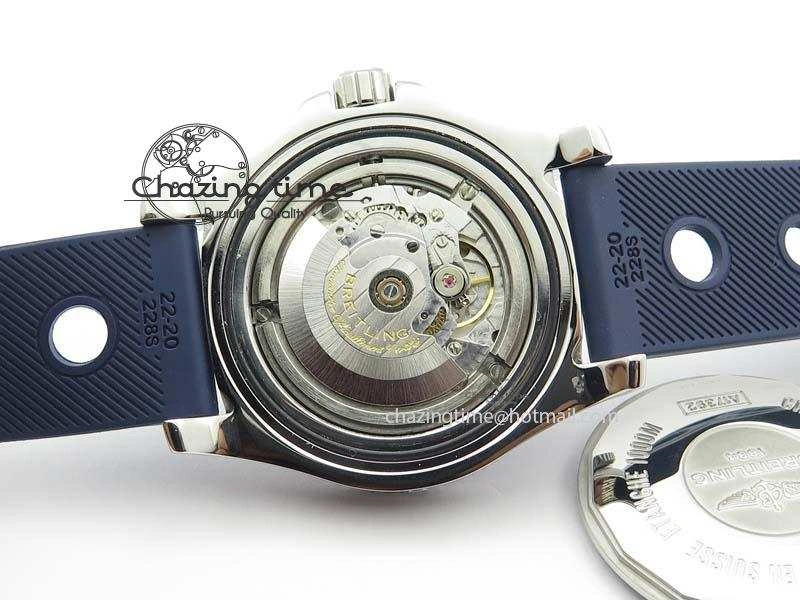 SuperOcean II A17392D8 44mm Noob 1:1 Best Edition Blue Dial On Blue Rubber Strap A2824