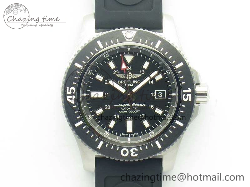 SuperOcean II Y1739316 44mm GF 1:1 Best Edition Black Dial On Rubber Strap A2824