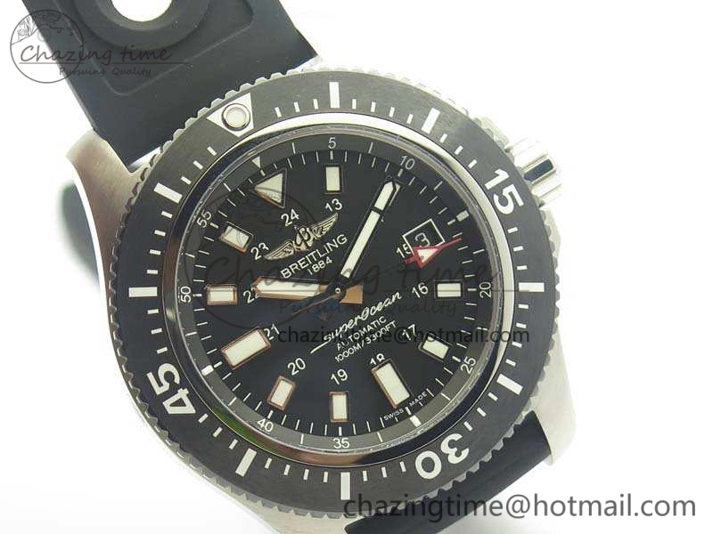 SuperOcean II Y1739316 44mm GF 1:1 Best Edition Black Dial On Rubber Strap A2824