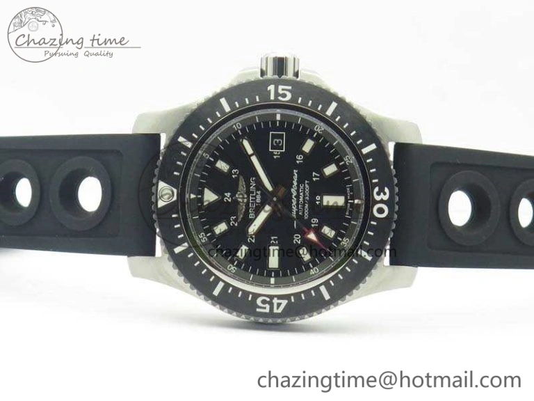 SuperOcean II Y1739316 44mm GF 1:1 Best Edition Black Dial On Rubber Strap A2824
