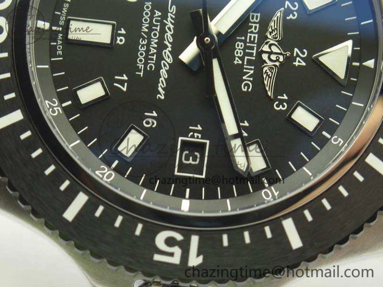 SuperOcean II Y1739316 44mm GF 1:1 Best Edition Black Dial On Rubber Strap A2824