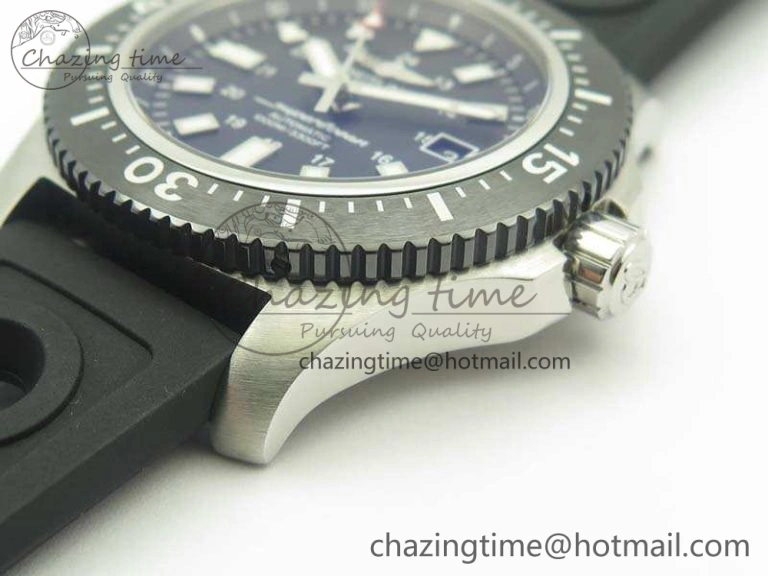 SuperOcean II Y1739316 44mm GF 1:1 Best Edition Black Dial On Rubber Strap A2824