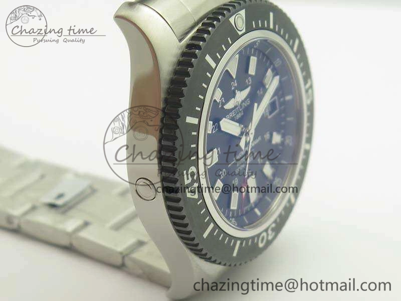 SuperOcean II Y1739316 44mm GF 1:1 Best Edition Black Dial On SS Bracelet A2824