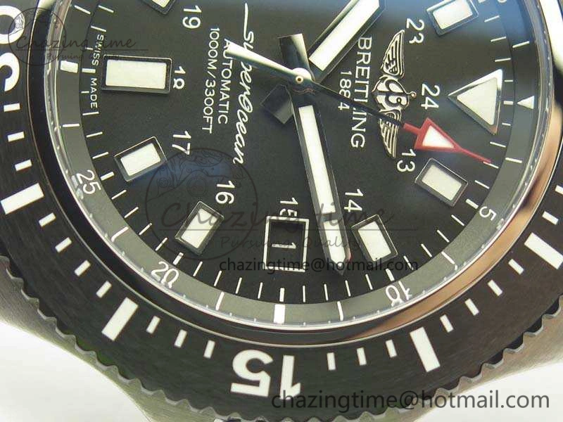 SuperOcean II Y1739316 44mm GF 1:1 Best Edition Black Dial On SS Bracelet A2824