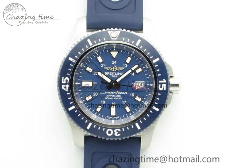 SuperOcean II Y1739316 44mm GF 1:1 Best Edition Blue Dial On Rubber Strap A2824