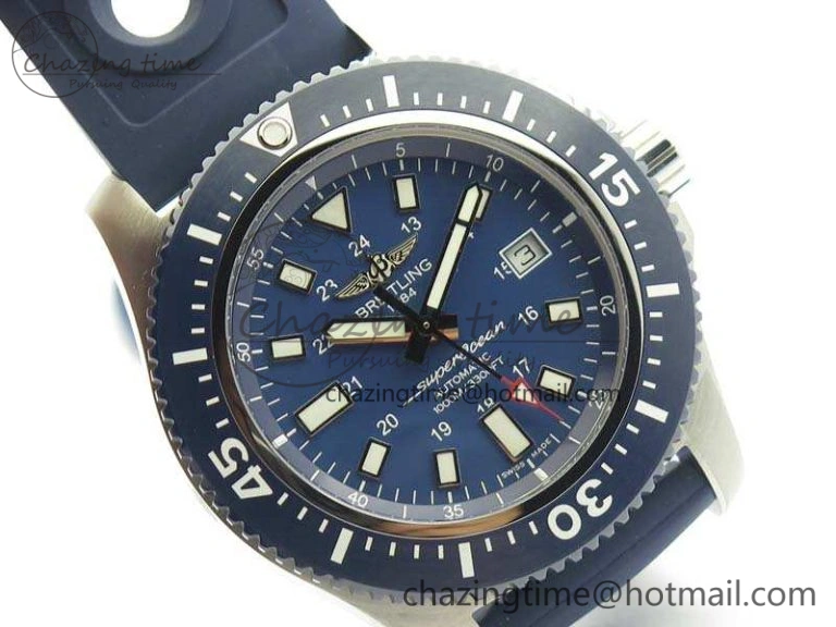 SuperOcean II Y1739316 44mm GF 1:1 Best Edition Blue Dial On Rubber Strap A2824