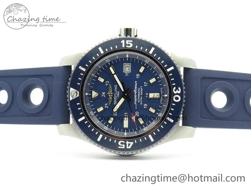 SuperOcean II Y1739316 44mm GF 1:1 Best Edition Blue Dial On Rubber Strap A2824