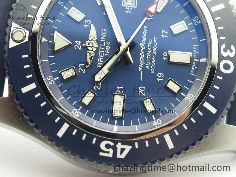 SuperOcean II Y1739316 44mm GF 1:1 Best Edition Blue Dial On Rubber Strap A2824