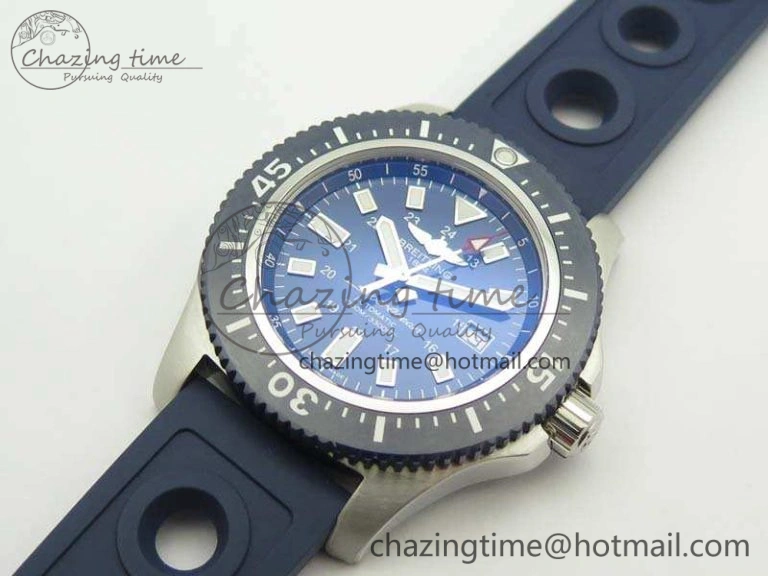 SuperOcean II Y1739316 44mm GF 1:1 Best Edition Blue Dial On Rubber Strap A2824