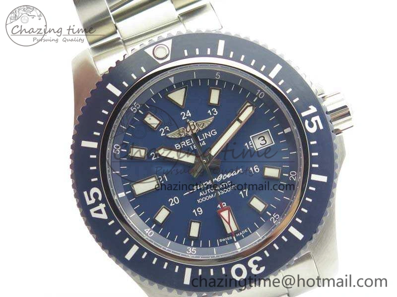 SuperOcean II Y1739316 44mm GF 1:1 Best Edition Blue Dial On SS Bracelet A2824