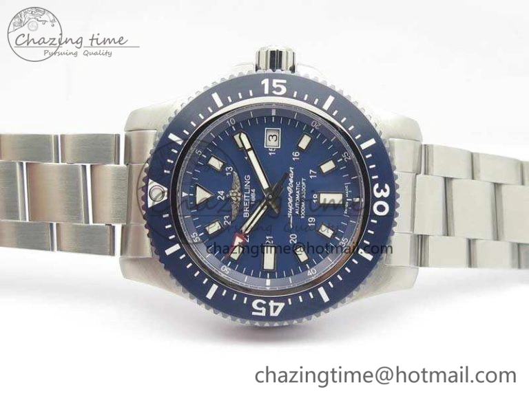 SuperOcean II Y1739316 44mm GF 1:1 Best Edition Blue Dial On SS Bracelet A2824