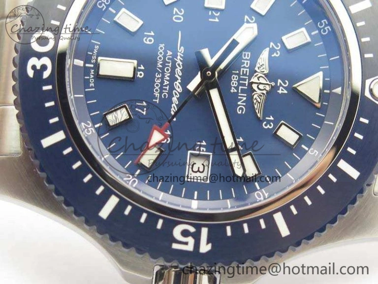 SuperOcean II Y1739316 44mm GF 1:1 Best Edition Blue Dial On SS Bracelet A2824