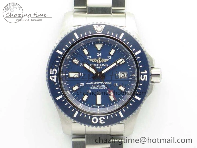 SuperOcean II Y1739316 44mm GF 1:1 Best Edition Blue Dial On SS Bracelet A2824