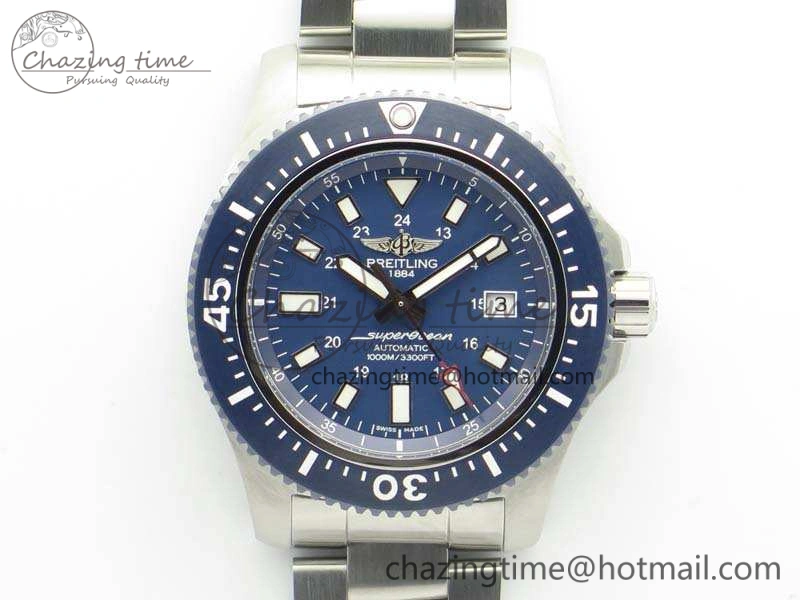 SuperOcean II Y1739316 44mm GF 1:1 Best Edition Blue Dial On SS Bracelet A2824