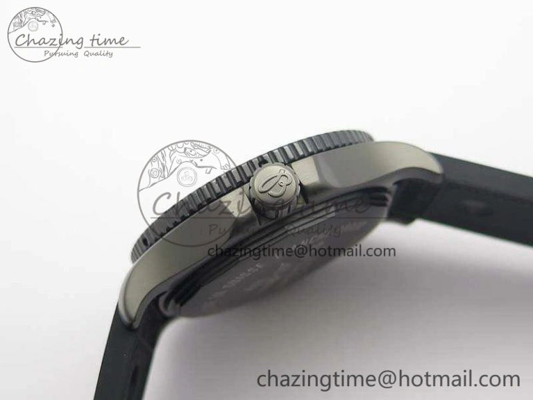 SuperOcean M17393 DLC GF 1:1 Best Edition Black Dial On Rubber Strap A2824