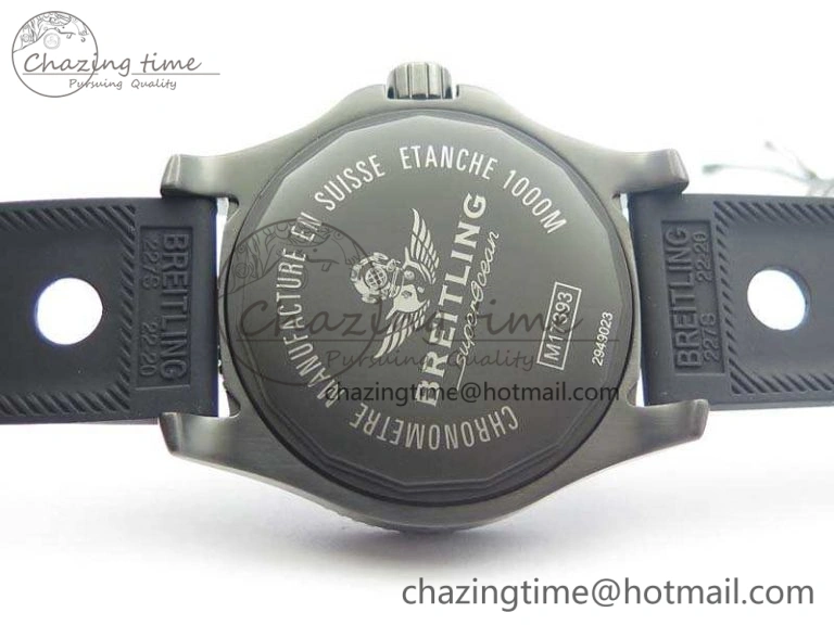 SuperOcean M17393 DLC GF 1:1 Best Edition Black Dial On Rubber Strap A2824