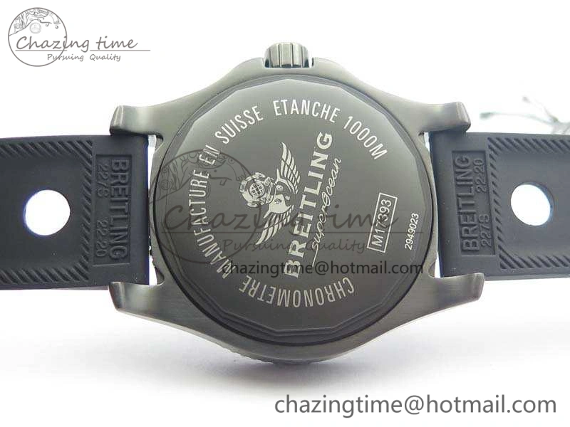 SuperOcean M17393 DLC GF 1:1 Best Edition Black Dial On Rubber Strap A2824