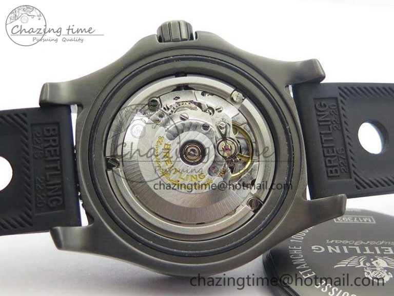 SuperOcean M17393 DLC GF 1:1 Best Edition Black Dial On Rubber Strap A2824