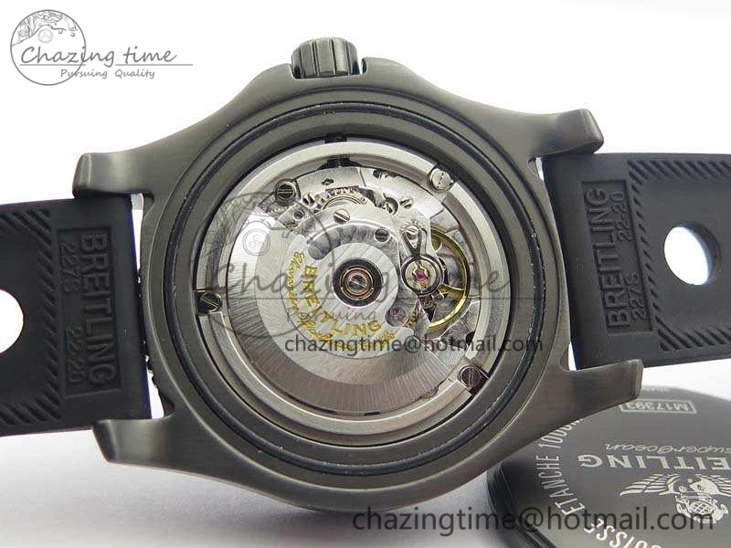 SuperOcean M17393 DLC GF 1:1 Best Edition Black Dial On Rubber Strap A2824