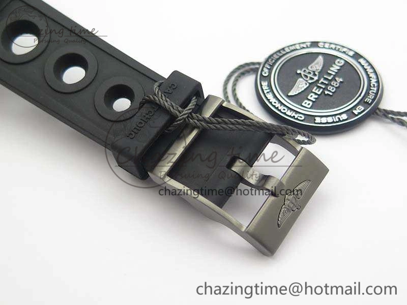 SuperOcean M17393 DLC GF 1:1 Best Edition Black Dial On Rubber Strap A2824