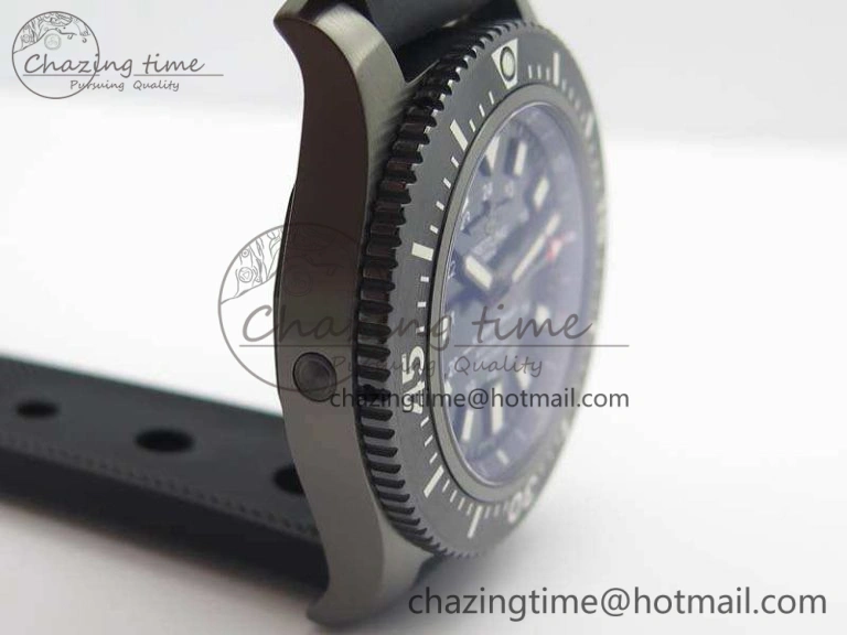 SuperOcean M17393 DLC GF 1:1 Best Edition Black Dial On Rubber Strap A2824